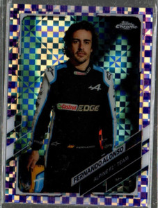 2021 Topps Chrome Formula 1 Purple Checker Flag #9 Fernando Alonso /199