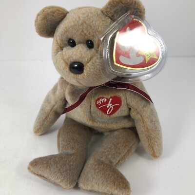 Ty 1999 Signature Bear Beanie Baby  Mint Tags Hologram Tush Tag