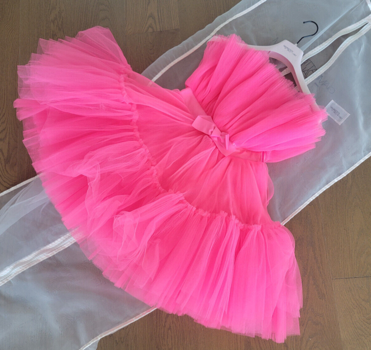 hot pink tulle mini dress Giambattista Valli x H&M Strapless Size 40 US 6 QTY:270