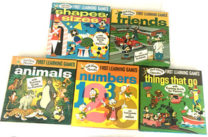 Vintage Lot of 5 1969 Walt Disney Characters First Learning Games