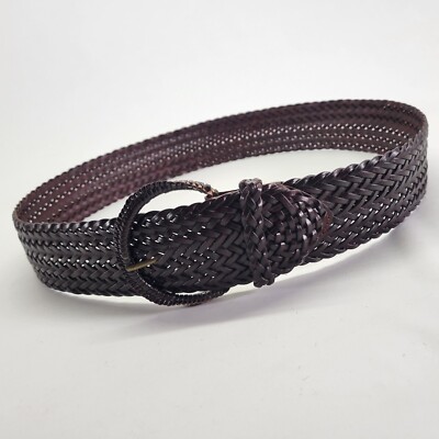 El Chico Woven Brown Leather Belt | Made in Mexico | Size 42 Chicos Boho Belt, Black, Tan, Stretch Belt - Etsy main image 3