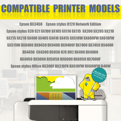 10 Cartouches D'encre Compatibles Pour Imprimantes Epson SX105, SX205, SX218, SX400 - Multicolore