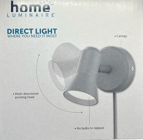 L’Image Home Luminaire LED Plug In Desk Or Wall Mount Lamp Non Dimmable Grey - Picture 10 of 11