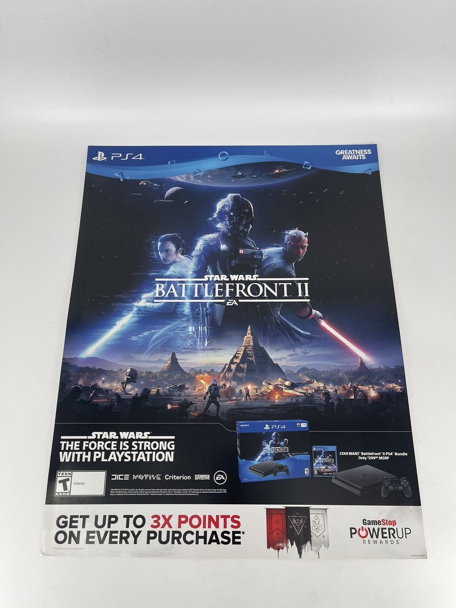 PS4 Star Wars Battlefront II Promo Ad Store Display 22”x28” Poster Gamestop