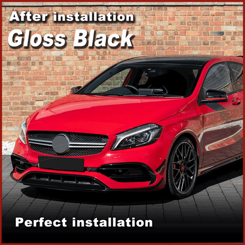 Für Mercedes W176 A45 AMG Glanz Schwarz Frontlippe Splitter Flossen Flap Canards - Bild 3 von 12