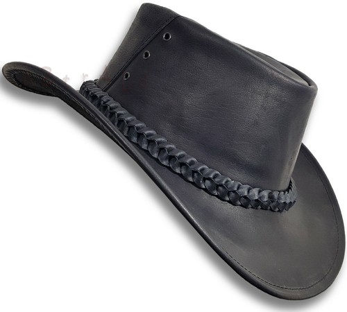 【oZtrALa】 Hat BUFFALO Leather Cowboy Western Jacaru Men Women AUSTRALIAN Outback - 第 11/16 張圖片
