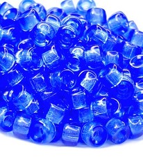 Pony, Beads, 6mm, 2mm Hole, Transparent Sapphire w/Gloss Finish, 50 Pcs, 81