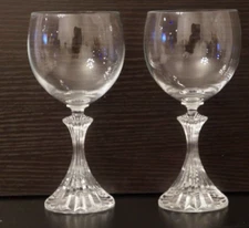 Pair of Mikasa "The Ritz" Water Goblets Glasses 7" tall - EUC
