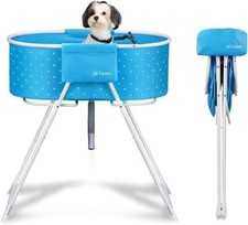 Elevated Foldable Dog Bath Tub and Wash Station for Bathing Shower and Grooming