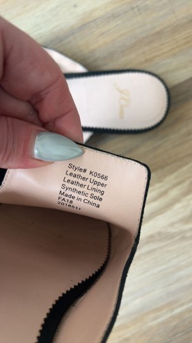 Mules J.Crew imitación gamuza lazo negro talla 8 - Imagen 4 de 6