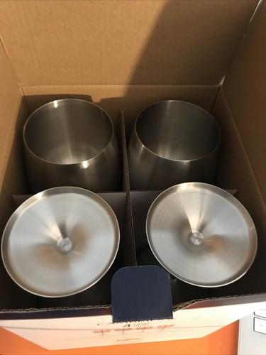 Cambridge Stainless Steel White Wine Glasses NEW In Box - Picture 6 of 6