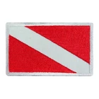 DIVER DOWN FLAG SCUBA DIVING PATCH - WHITE BORDER embroidered iron-on SOUVENIR
