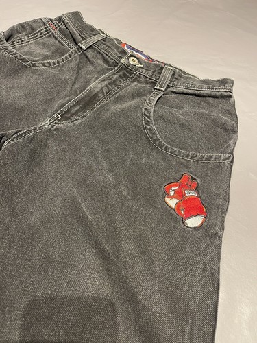 Y2K Jnco Jeans Black Size 33/32 Boxing Gloves Rare - Picture 10 of 14