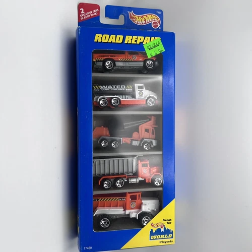 NEW Sealed Vintage 1996 Hot Wheels ROAD REPAIR 5 Truck GIFT PACK w/Peterbilt
