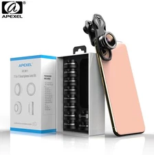 APEXEL 11in1 Cell Phone Camera Lens Kit Macro Wide Angle CPL for iPhone  Android