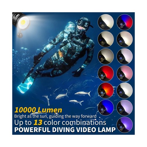 Dive Light,LetonPower TS S 10000Lumens 100m Underwater Video Light,Diving Fla... - Picture 2 of 12