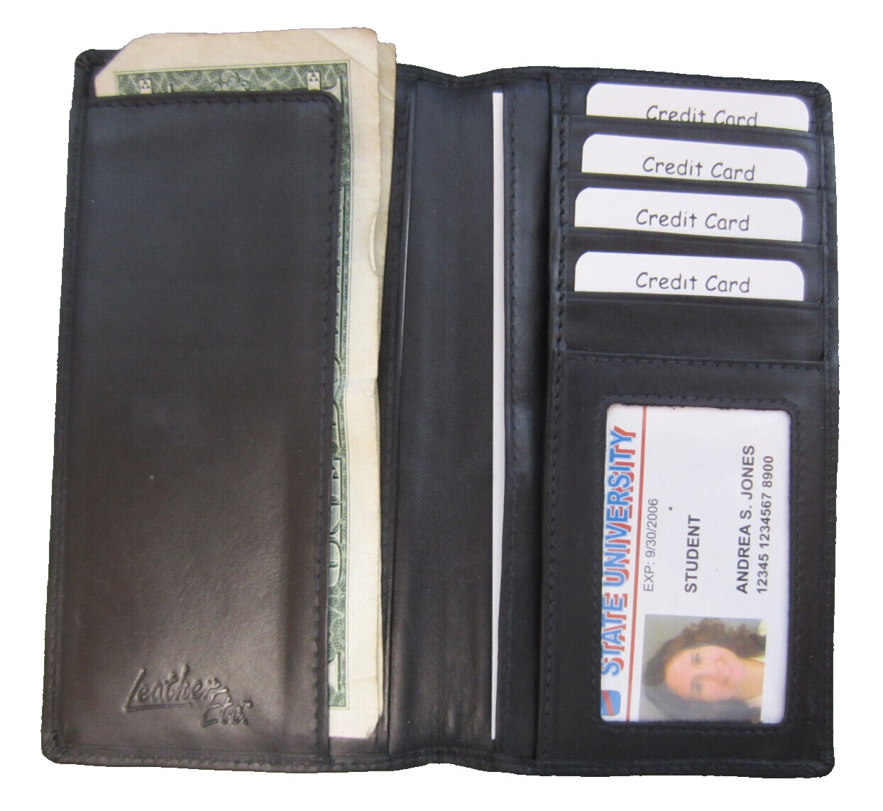 как выглядит Leather Checkbook Cover for Top Side Tear Registers Duplicate Check color blk фото