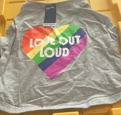 Dog T Shirt Size XL Love Out Loud Pride Dog Apparel Old Navy Msrp $12.00 - Image 1 of 3