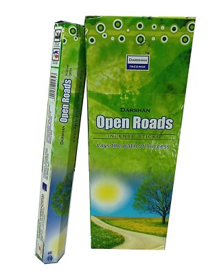 Darshan Open Roads Räucherstäbchen Naturduft AGARBATTI 6er Pack mit 20 Stäbchen