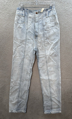 Happy Nature Jeans Womens 30 Blue Denim Ultra High Rise Seamed Boyfriend Preppy