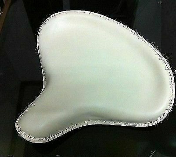 AEspares Indian Chief Scout Military Zivil MilitäR Leder Bobber Sitz Weiß Front-image