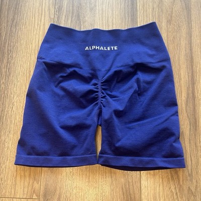 Alphalete Women's Blue Shorts Amplify Contour, Size Small Athletic