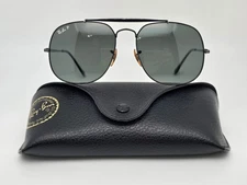 Ray-Ban RB3561 002/58 General Black Frame Polarized G-15 Lens Aviator Sunglasses