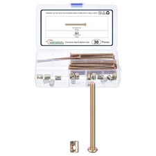METALLIXITY Connector Bolt Barrel Nuts(1/4"-20x3-1/2) 1/4-20x3-1/2, Yellow 
