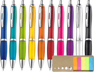 Set 10 Kugelschreiber ergonomische Kuli mit rutschfester Griffzone Großraumine 
