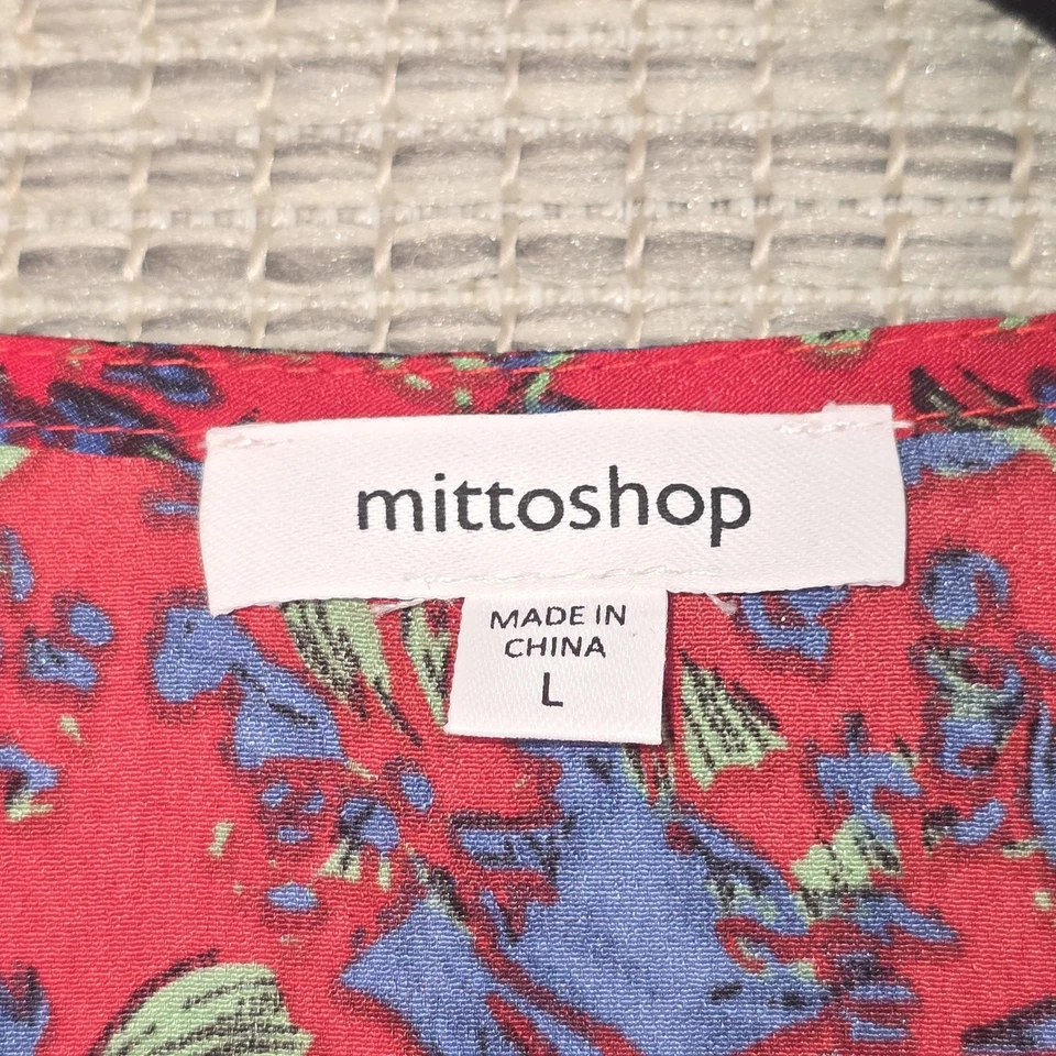 Blusa Mittoshop Mujer Grande Rosa Azul Floral Volantes Manga Larga Peplum Top Foto 3 de 4