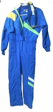 Vintage Obermeyer  Ski Suit Women 12 Blue Snow Boarding Belted Thinsulate  Therm