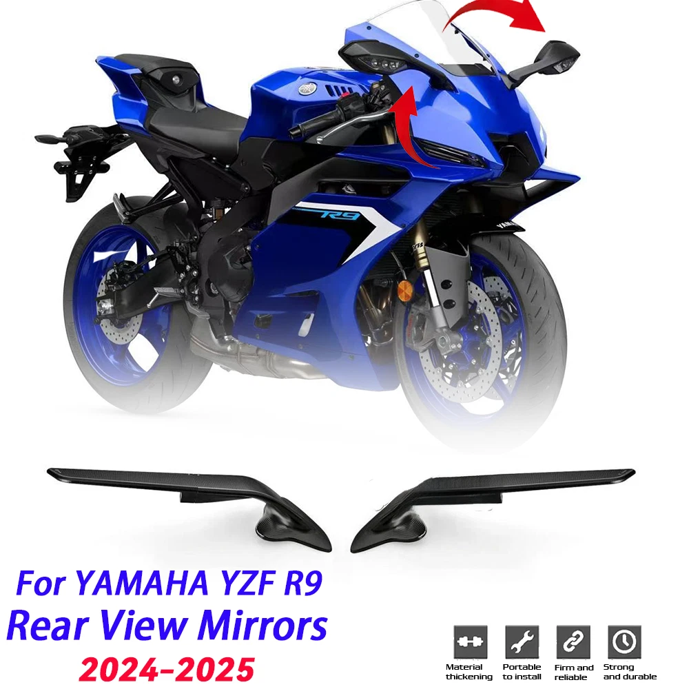 Fit For YAMAHA YZF R9 2024-2025 Rear View Mirrors Adjustable Aluminum Mirror