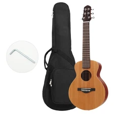30” Solid Mahogany Top Mini Acoustic Guitar – High-Tone Travel Guitar W/Gigbag