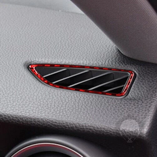 Consola de fibra de carbono real roja L&R para Alfa Romeo Stelvio 2017-23 moldura de salida de aire Foto 2 de 4