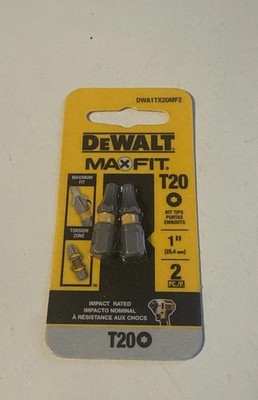 Dewalt MaxFit T20 1'' Bit Tips   DWA1TX20MF2 Torx 20 Impact Rated