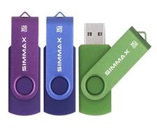 SIMMAX USB sticks three pieces at 16 GB, memory sticks ,360 degree free rotation