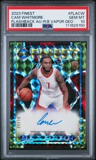 2023 TOPPS FINEST FLASHBACK AUTOS R/B VAPOR GEOMETRIC CAM WHITMORE 8/10 PSA 10