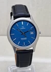 Vintage Omega Seamaster Blue Dial 1425 Date Quartz Men's Swiss Watch
