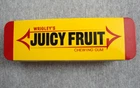 Wrigley's Juicy Fruit Chewing Gum TIN Container Hinged Lid 6.75" x 2.1" Vintage