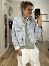 Sexy Woman Kurze Jeans Jacke Hellblaue Waschu...