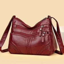 Women  s Soft Leather Crossbody Bag, 2026 Retro Multi-pocket Shoulder Handbag