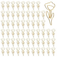 60Pcs Cute Flower Shaped Paper Clips Cute Paper Clip Floral Shape Papers Clip...