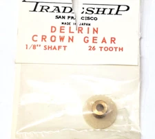 26 Tooth Delrin Crown Gear Slot Car Tradeship 0.5 Module for 1/8" Shaft No Screw