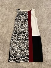 Ann Taylor Leopard Print Color Block Sleeveless Women’s Size 0 Knee Length Dress