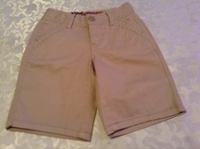 Girls Size 12.5 Justice shorts uniform long khaki bermuda belt loops