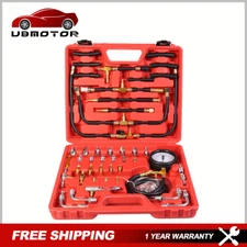 Gasoline Fuel Injection Pressure Tester Gauge Tool Kit System 0-140 psi 0-10bar