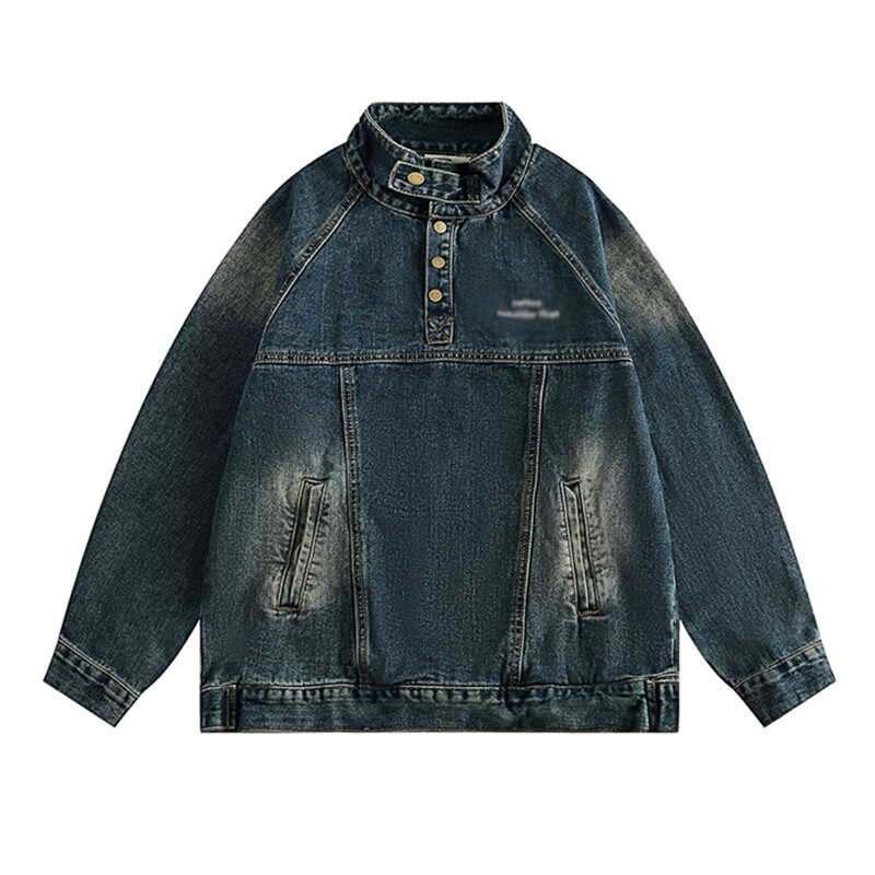 Classic Mens Denim Coat Cowboy Pullover Jean Jacket Retro Korean