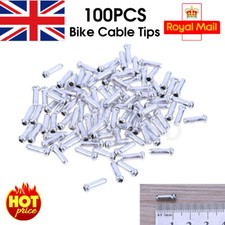 100PCS MTB BIKE BICYCLE BRAKE SHIFTER INNER CABLE TIPS WIRE END CAP CRIMPS UK