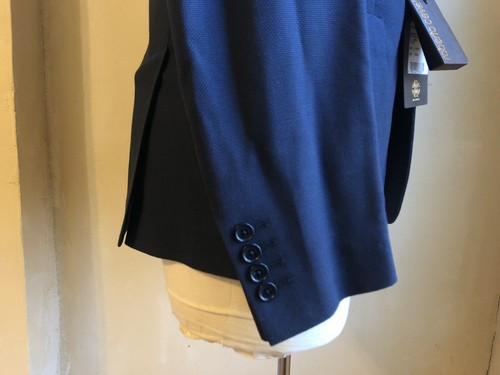 ROBERTO CAVALLI NAVY BLUE WOOL WOVEN EMBROIDERED JACKET BLAZER 40 50 M COAT - Picture 7 of 12