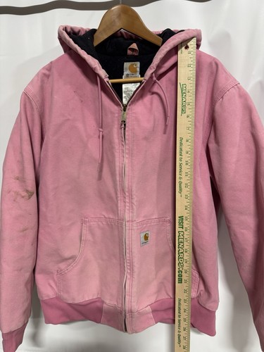 Carhartt Active Jacket Quilt Lined Womens Large WJ130 PKR Pink Rose Good Fade - Picture 5 of 11